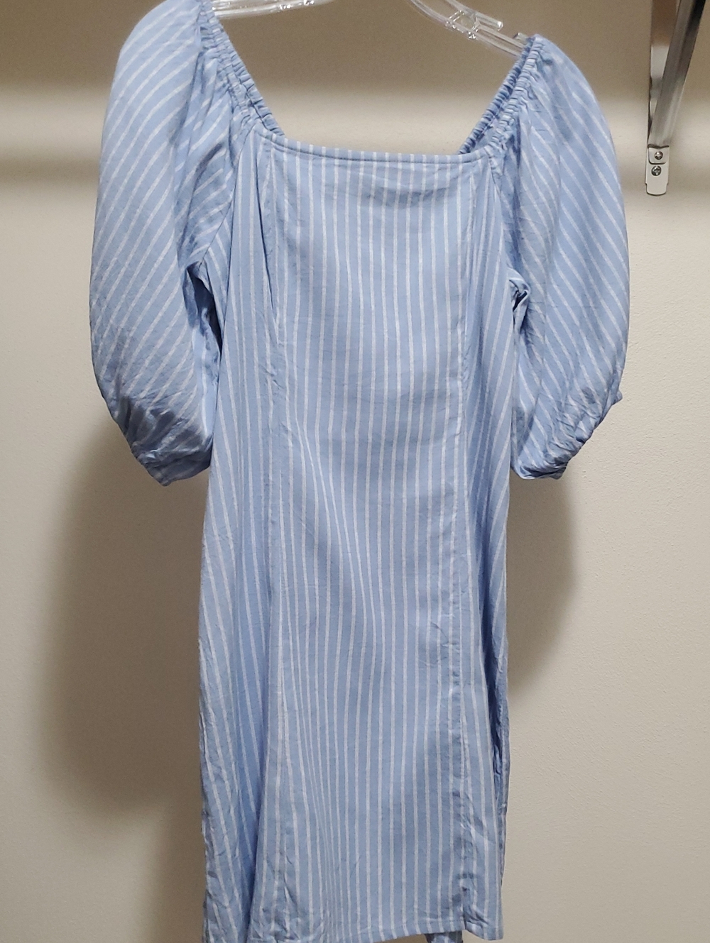 Billabong Days in Paradise Stripe Puff Sleeve Smock Mini Dress Women's Medium - Picture 2 of 7